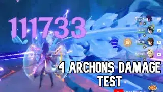 4 Archon team Raiden Shogun (Ei) Damage test with Primordial Jade Winged Spear