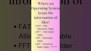 Operating system keeps information file? #keralapsc #computerscience #examcoaching #mcq_exam #mcq