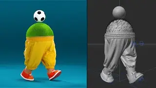 3D Soccer Character Walk cycle Animation in Cinema 4D