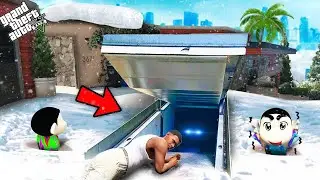 GTA 5 : Franklin Made A SECRET Bunker  Under His House To Survive Ultimate Coldest Day GTA 5 !