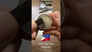 1907 One Peso Filipinas - Philippines Coin Ping Test