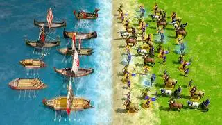 NAVAL Team vs ARCHERS Team - Age of Mythology Retold