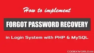 Forgot Password Recovery in Login System with PHP and MySQL