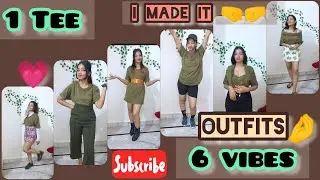 1 Basic t-shirt, 6 outfits ft. summer ||t-shirt outfits|| oversized tshirt ideas || nehayadavet