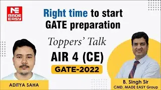 GATE 2022 Topper | Civil Engineering | CE | Aditya Saha | AIR-4 | Toppers' Talk | MADE EASY Student