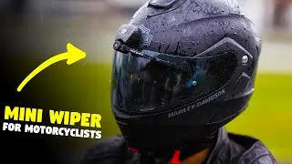 The mini wiper designed to keep your helmet visor clear in the rain.