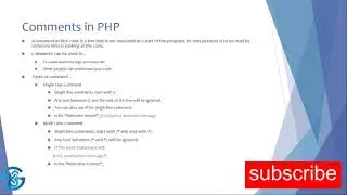 Comment in PHP | PHP Tutorial | How to use comments | Types of Comment