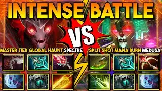 INTENSE HARD CARRY BATTLE | MASTER TIER GLOBAL HAUNT Spectre Vs. Split Shot Mana Burn Medusa DotA 2