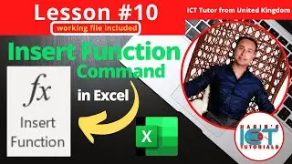 Lesson 10: How to use the INSERT FUNCTION command in Excel | FREE Excel Course