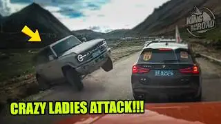 CRAZY LADIES ATTACK!!! KARENS on road. Bad drivers series.