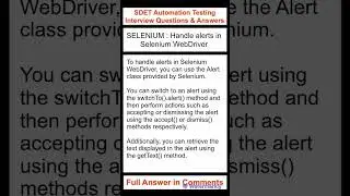 SELENIUM : How can I handle alerts in Selenium WebDriver?