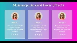 CSS Glass Design Card Hover Effects