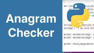 Check If Two Strings Are Anagrams | Python Example