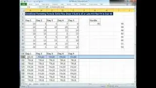 Excel Magic Trick 896:  Conditional Formatting Formula: Entire Row Red If SUM Greater Than 45