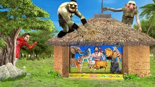 Secret Zoo Jhopdi Mei Wild Animals Tiger, Lion, Elephant, Hindi Kahaniya Hindi Stories Moral Stories