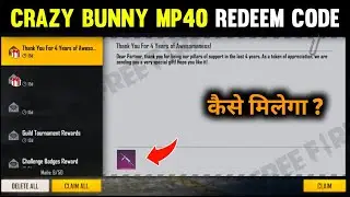 HOW TO GET CRAZY BUNNY MP40 REDEEM CODE||CRAZY BUNNY MP40 🐰 REDEEM CODE FREE FIRE