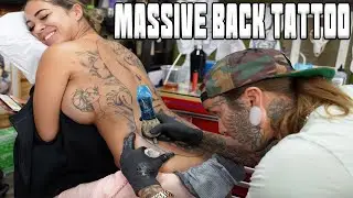 😱 HUGE Water Monitor Backpiece Tattoo ! *PAINFUL*