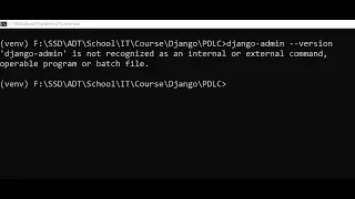 django-admin is not recognized as an internal or external command | Aryadrj | IT