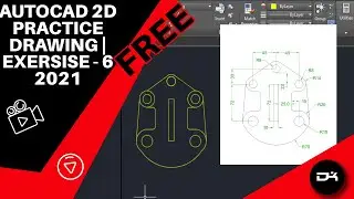 AutoCAD 2D Practice Drawing | Exercise 6 | Beginner to Advance Tutorial | Free Practice drawing 2021