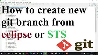 How to create new git branch from eclipse or Spring tool suit/STS