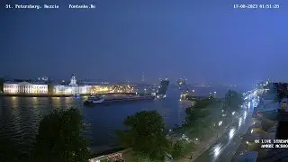 Вся ночная гроза в Санкт-Петербурге 17 августа 2023 полное видео с супервидовой веб-камеры 4K