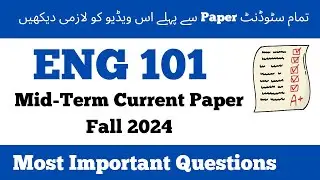 Eng101 midterm current paper 2024 |Eng 101 midterm preparation 2024 |  
