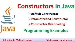 Constructors in Java Types of Constructors Default Parameterized Constructor in Java Mahesh Huddar