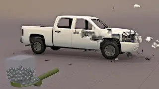 Car vs. Cannon - Damage Simulation of a Truck + Car Under Machine Gun Fire