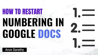 How to Restart Numbering on a Google Docs List