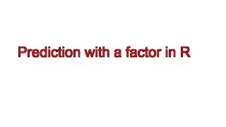 Prediction with a factor in R