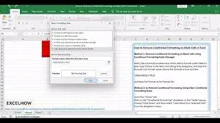 How to Remove Conditional Formatting on Blank Cells in Excel