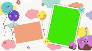 Green Screen Graphics | Kids Birthday slide show template | HD 1080P
