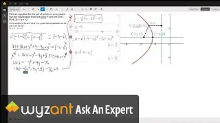 Find and equation for the locus of points in xy plane that are equidistant from point and a line.