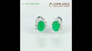 Check out the Beautiful Emerald Earrings in 18K White Gold. WhatsApp: +971 569809254, +971 508459432