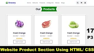 How To Make eCommerce Website Product Section Using HTML CSS, Ecommerce Product Card Using HTML