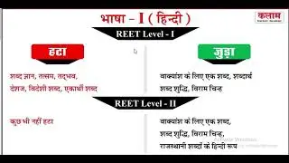 Reet 2021 New Syllabus, hindi Topics in level 1 & 2, Changes in new Syllabus , language,