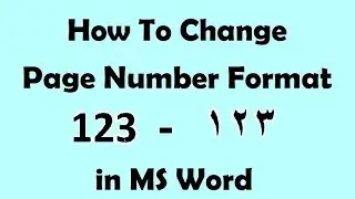 How To Change Page Number Format Arabic - Indian in MS Word