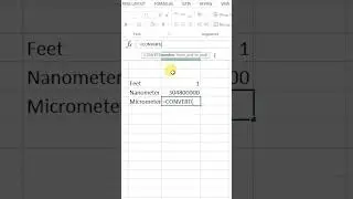 Convert Feet into Micrometer in Microsoft Excel #micro #excel #shorts