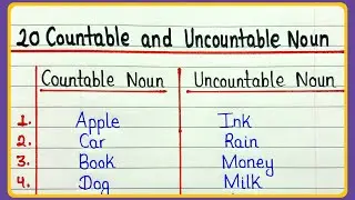 Examples of countable and uncountable noun | 20 examples | 20 examples of countable and uncountable