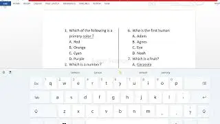 How to type and print double column vertical multiple choice questions in Microsoft Word