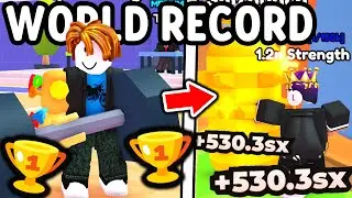 I Set WORLD RECORD TIME To SPEED RUN Roblox Arm Wrestle Simulator..