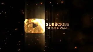 Golden particles subscribe button youtube green screen