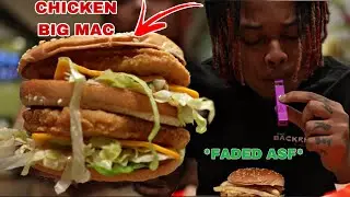 Trying KAI CENAT McDonald’s Chicken Big Mac While FADED!