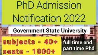 PhD Admission Notification 2022/ Admission in PhD/ DBRAU/ UP/ STATE UNIVERSITY #PHD #UP #admission