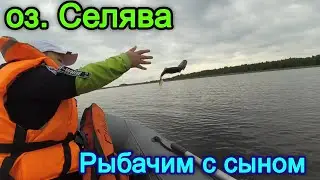 Рыбалка на озере Селява. Рыбачим с сыном с лодки. Рыбалка в Беларуси.