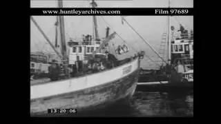 Lofoten Islands, Norway, Fishermen.  Archive film 97689