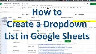 Create a DropDown List in Google Sheets