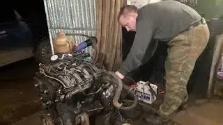 Запуск снятого двигателя ВАЗ 2110,ВАЗ 2111,ВАЗ 2112 на подставке в гараже(конкретно модель 21124).