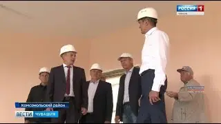 Михаил Игнатьев осмотрел ремонт и строительство образовательных учреждений в селе Урмаево