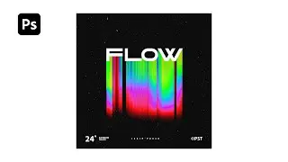 Easy Create Rainbow VHS Distortion Text Effect Cover Art Design - Photoshop Tutorials